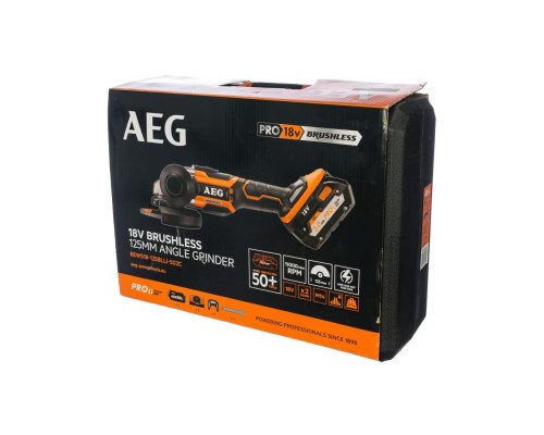 Купить Угловая шлифмашина аккумуляторная AEG BEWS18-125BL-502C