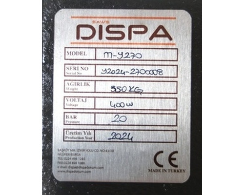 Купить Полуавтоматическая ленточная пила DISPA MAKINA M-Y 270