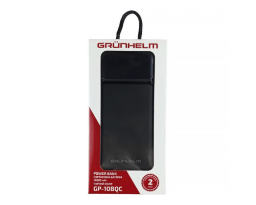 Купить Портативный Power Bank GRUNHELM GP-10BQC 10.000 mAh. черный быстрая зарядка 22.5W
