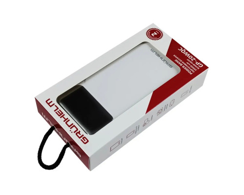 Купить Портативный Power Bank GRUNHELM GP-20WQC 20000 mAh белый быстрая зарядка 22.5W