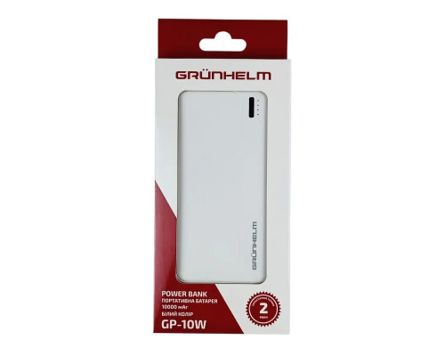Купить Портативный Power Bank GRUNHELM GP-10W 10.000 mAh. белый