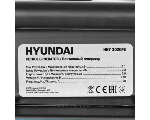 Купити Генератор бензиновий Hyundai HHY 3020FE