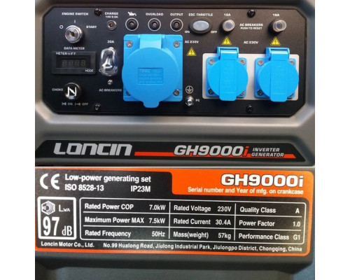Купить Генератор инверторный LONCIN GH9000i открытый (7 - 7,5 кВт)