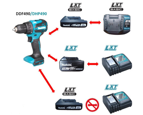 Купити Дриль-шурупокрут акумуляторний Makita DDF490WV