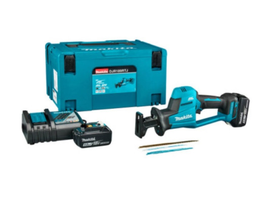 Купить Аккумуляторная сабельная пила Makita DJR189RTJ, 2 акб BL1850B, з/п DC18RC, кейс Makpac