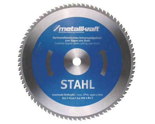 Купить Пильный диск для стали Metallkraft 355 x 2,4 x 25,4 мм Z80, Япония 3853504.