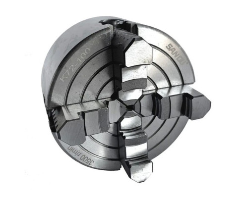 Купить Патрон токарный SANOU K72-100 4Х кулачковый 100 мм с независимыми кулачками