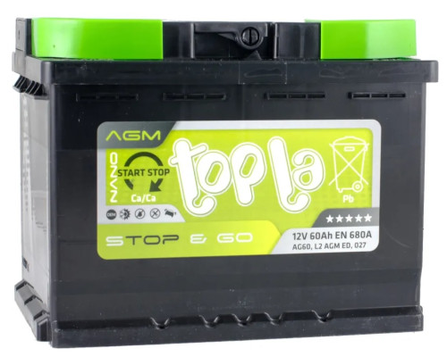 Купить Аккумулятор Topla AGM 60 Ah 12V Euro (0) (114060)