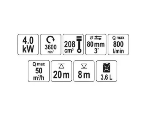 Купить Бензиновая мотопомпа YATO YT-85402