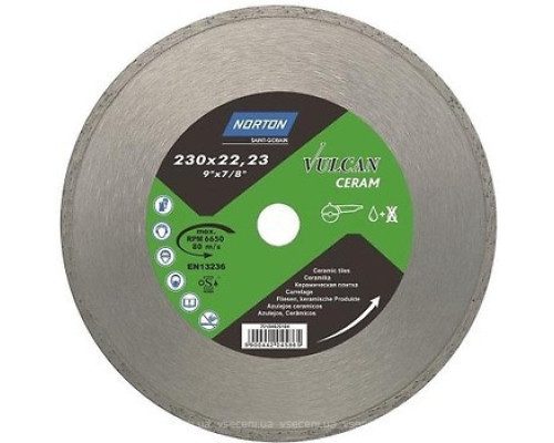 Купити Диск алмазний по кераміці Norton Clipper VULCAN TILE 180x25, 4 мм 70V020