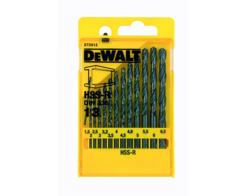 Купить Набор сверл по металлу DeWALT HSS-R 1,5-6,5 мм (13 шт.) DT5912