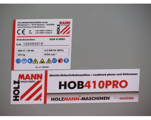 Купить Фуговально-рейсмусовый станок Holzmann HOB 410PRO