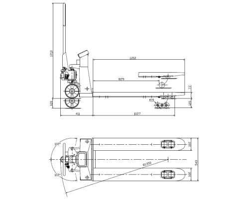 Купить Тележка подъемная гидравлическая (Рокла) Holzmann HUB 25KG