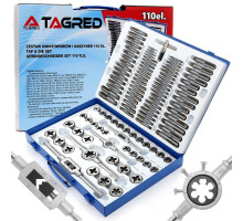 Набор плашек, метчиков и калибраторов TAGRED TA4016, 110 шт