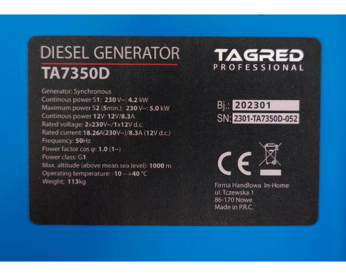 Купить Дизельный генератор TAGRED TA7350D